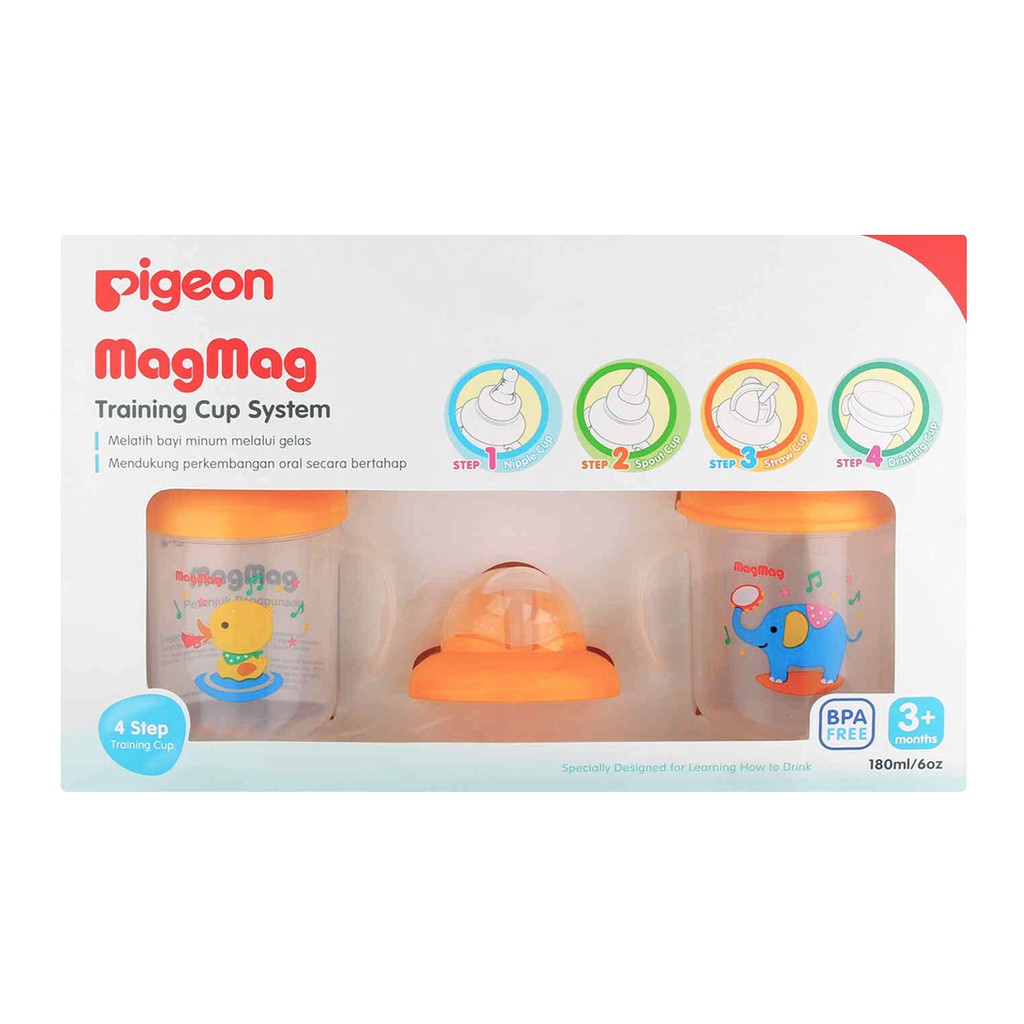 Pigeon MagMag Training Cup System Cangkir Minum Bayi 3+ Bulan 180ml