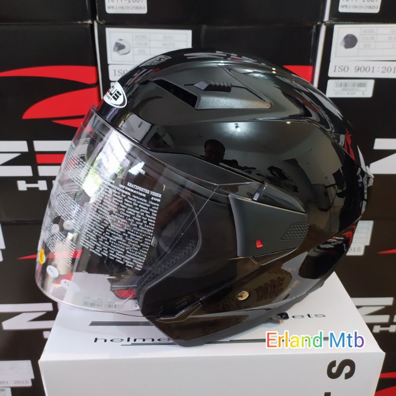 ZEUS HELMET ZS611 BLACK GLOSSY DUOBLE VISOR HELM ZEUS ZS-611