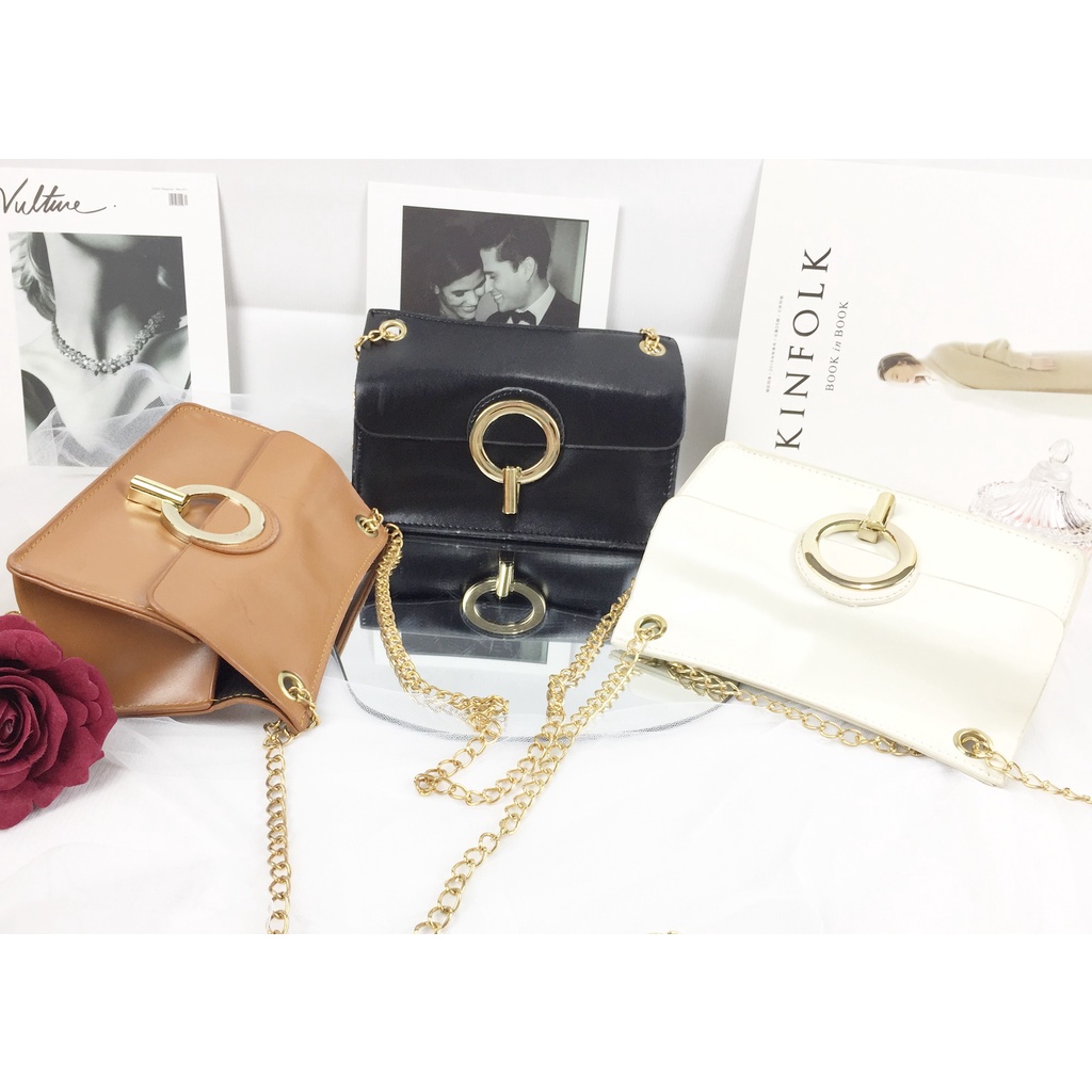 Tas Selempang Hardware Bulat Gold TAS087