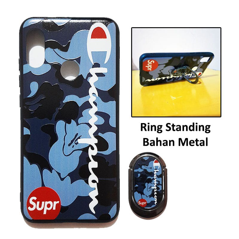 Case hp murah import  J7 2018 J3 2018 Gambar PLUS Ring Standing Metal  Casing Hardcase Motif cowok