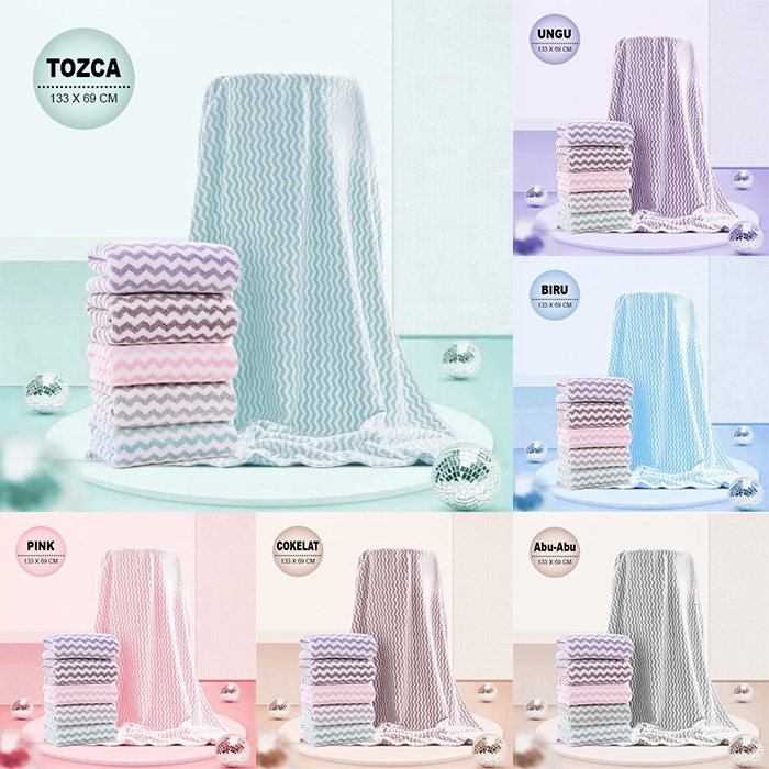 Microfiber Super Lembut / Handuk polkadot  zigzag polkadot wajik love ukuran dewasa 70 x 140cm
