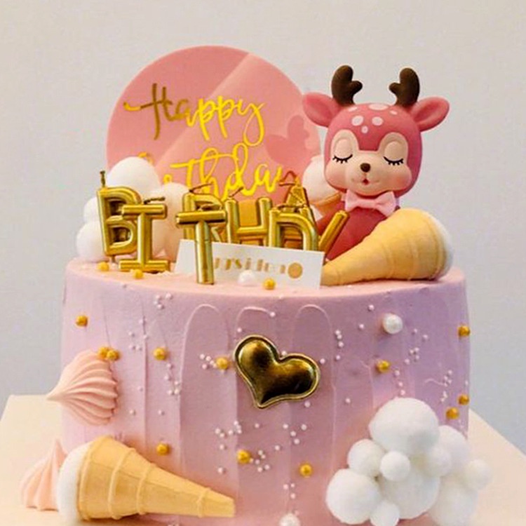 Cake Topper Happy Birthday / Tusukan Hiasan Kue Happy Birthday Acrylic -Doo