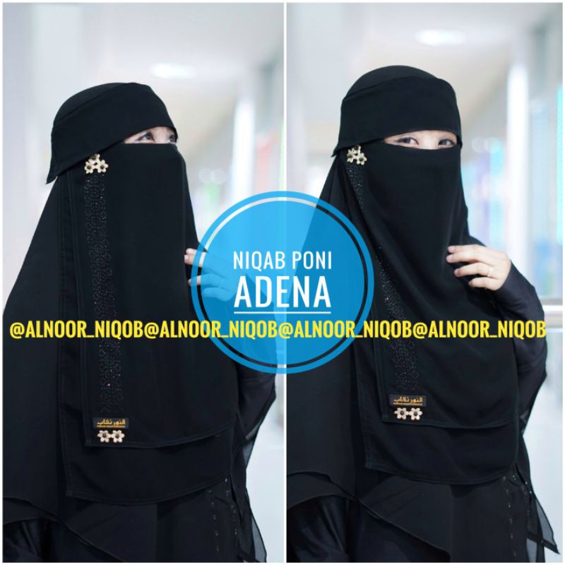 niqab poni ADENA KODE01 cadar bandana alnoor niqob temboro nikop cantik nikob terbaru cadar viral al