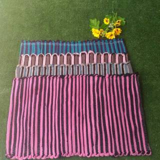 Keset Kaki Anyaman Kain Motif Garis  Shopee Indonesia