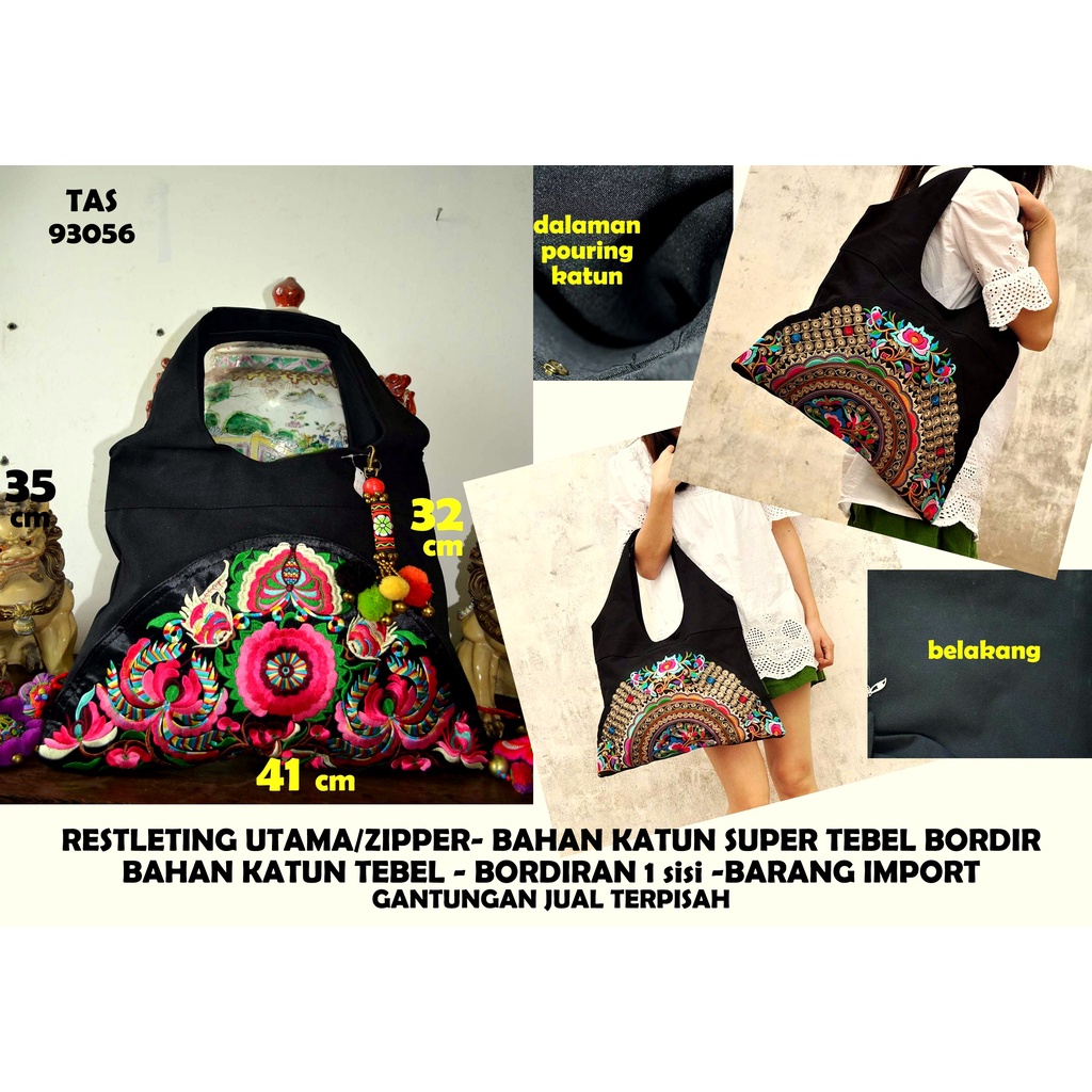 tas bordiran import/tas thailand/tas slempang/tas etnik/clutch/tas pingang/dompet/tote bag/top handl