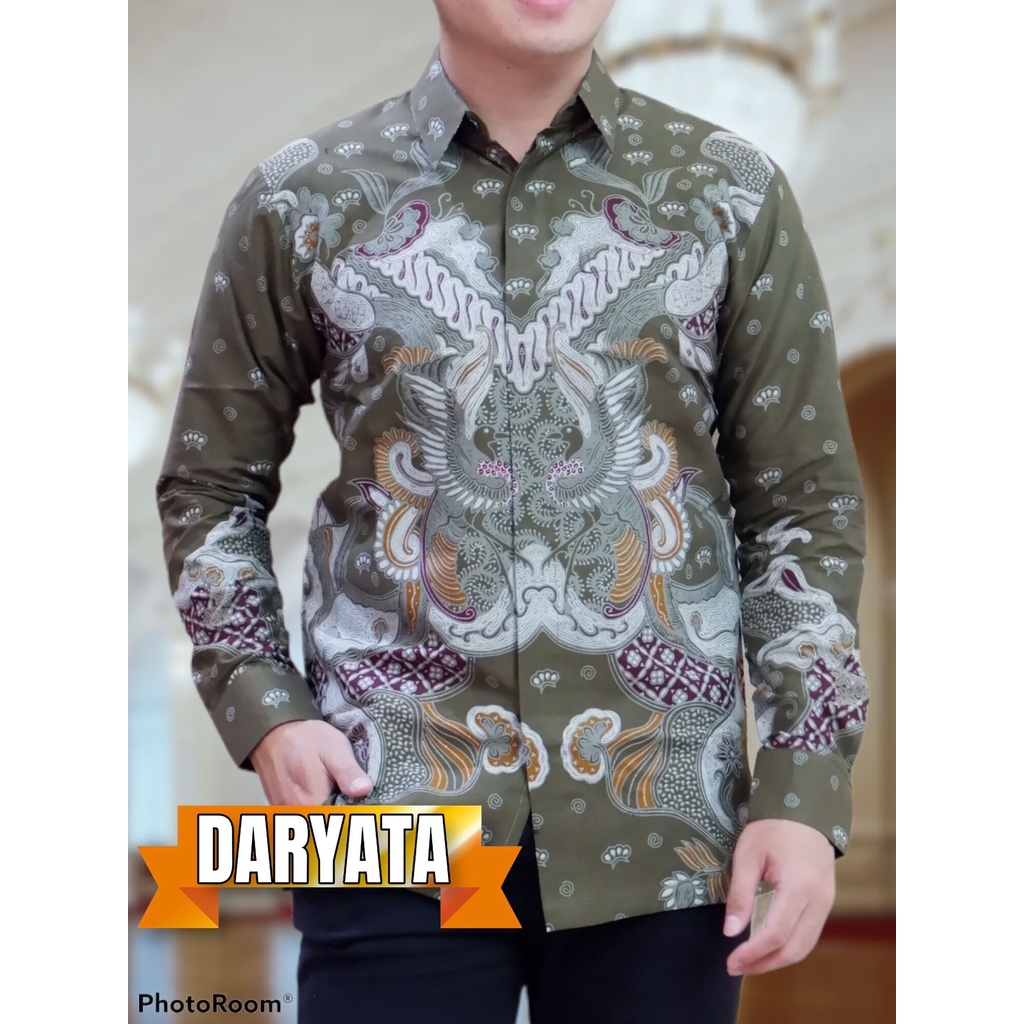 KEMEJA BATIK DARYATA HIJAU SAGE KEMEJA BATIK WARNA HIJAU SAGE  KEMEJA BATIK Premium HIGHT Quality KE