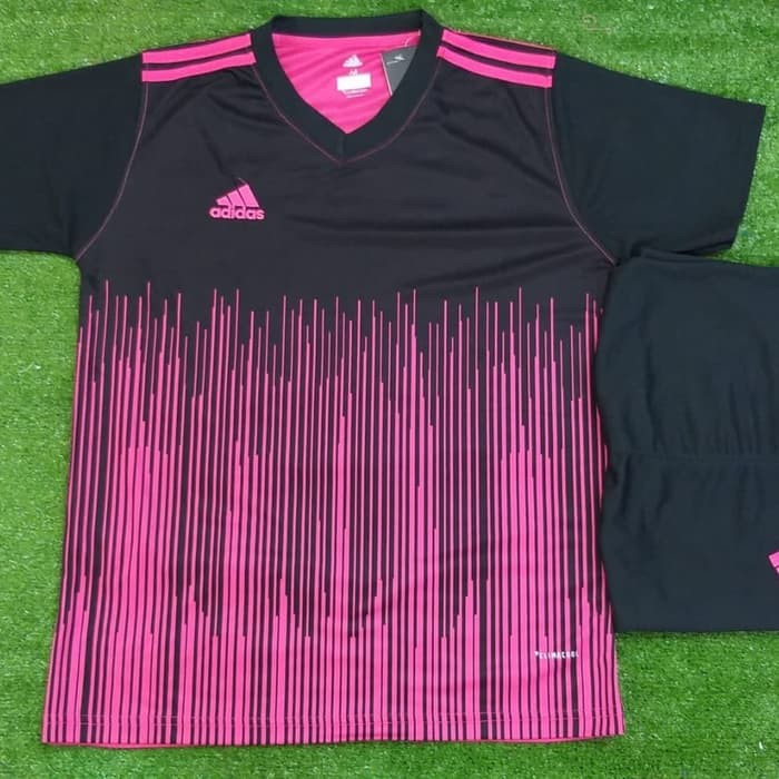 promo juara  JERSEY SETELAN FUTSAL NIKE BLACK PINK GARIS GRADE ORI