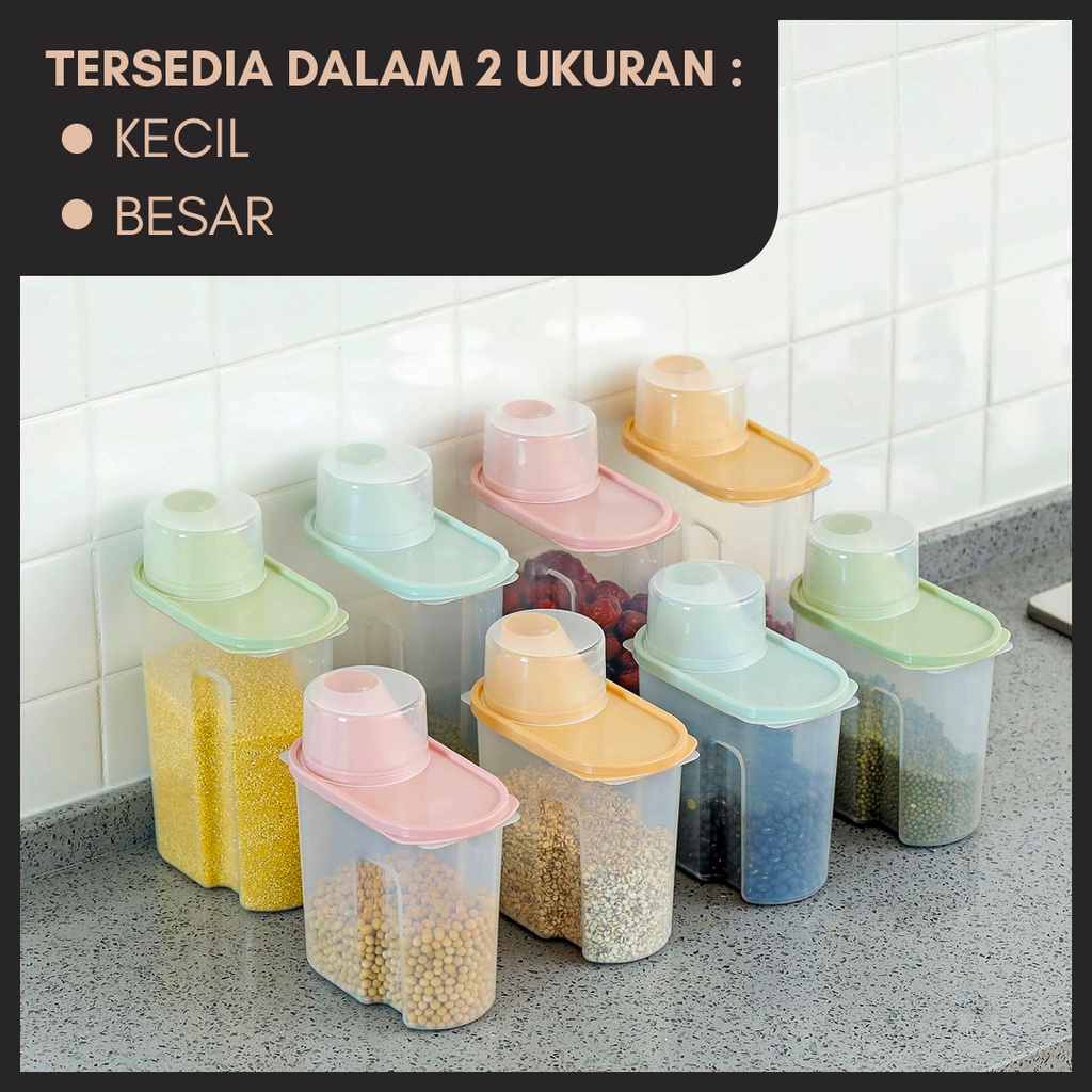 TEMPAT PENYIMPANAN SEREAL | BERAS KONTAINER MAKANAN | FOOD STORAGE DAPUR | CEREAL STORAGE JAR