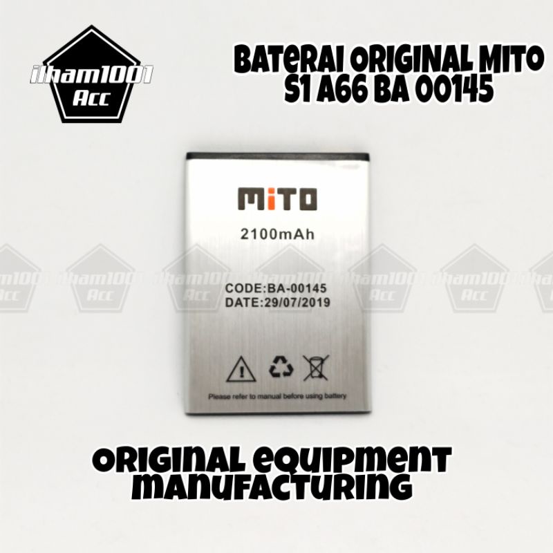 Baterai ORIGINAL Mito S1 A66 BA 00145 battery batrai batre hp Mito
