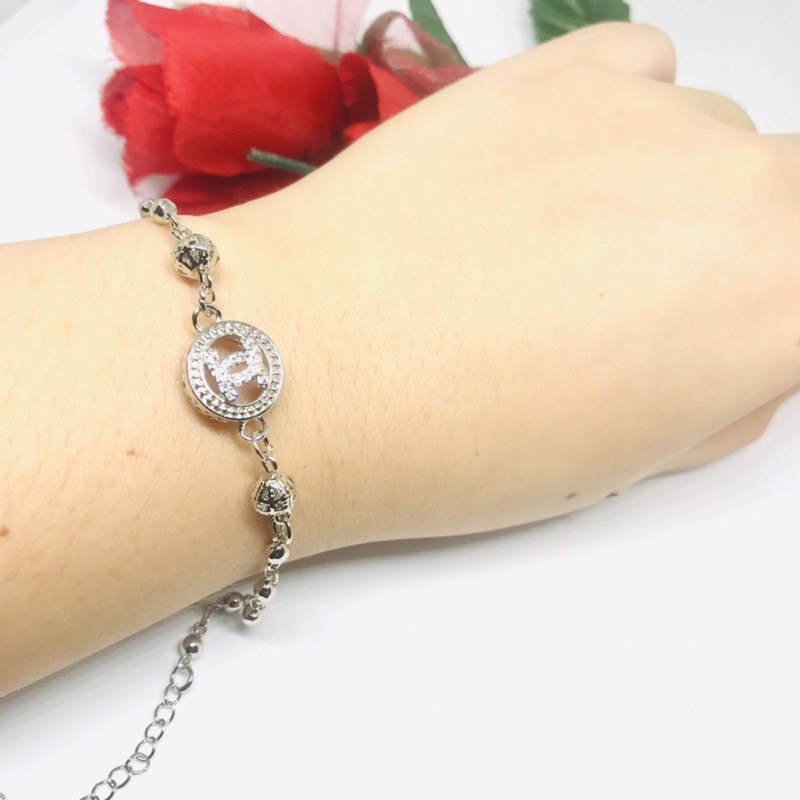Gelang tangan plat motif permata gold silver wanita suping