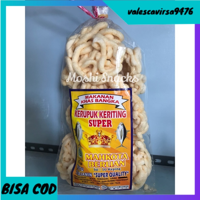 

⭐BISA COD⭐ Kerupuk Keriting Ikan Super Cap Mahkota Berlian Asli Bangka / Kerupuk