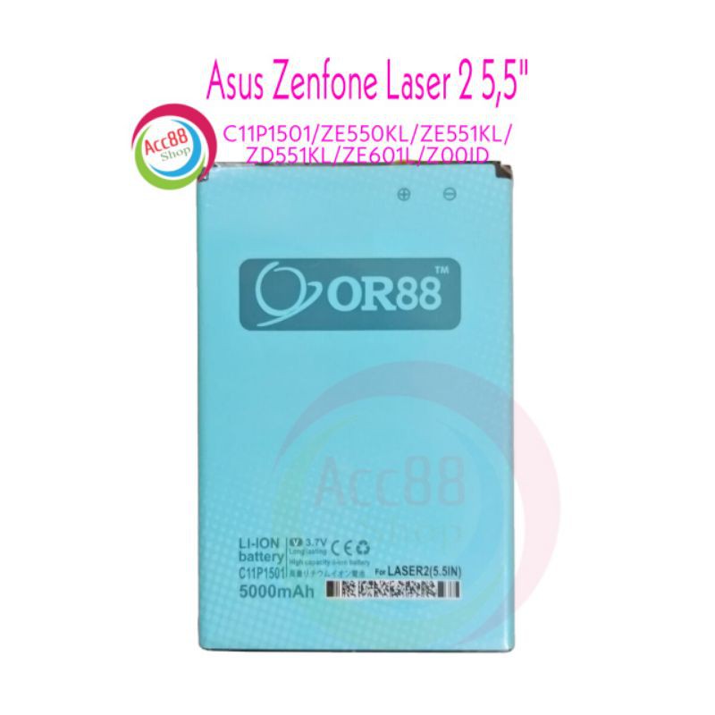 Baterai Batre Battery Double Power OR88/Oriens88 Asus Zenfone Laser 2 5,5 Inch ZE550KL ZD551KL ZOOLD- ZENFONE SELFIE ZD551KL ZOOUD C11P1501