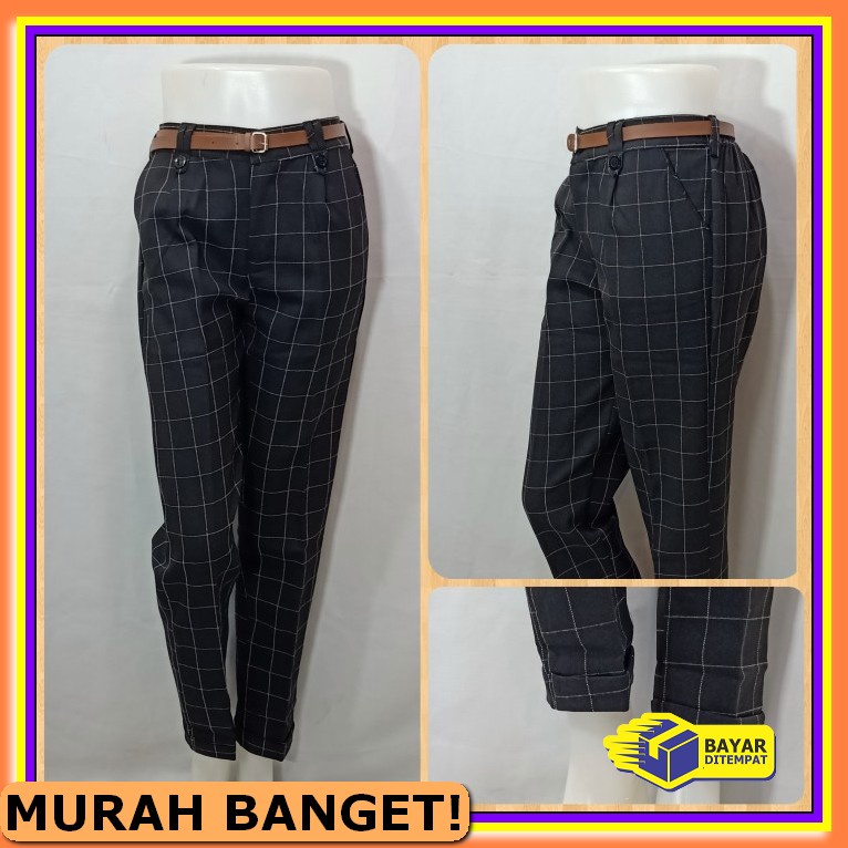 Ivy Pant - Celana Bahan - Celana Kekinian - Celana Kain - Celana  YB428 Celana Panjang Baggy Pant B
