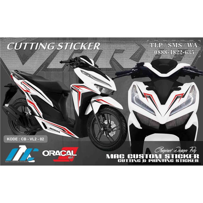 CUTTING STICKER STIKER VARIO 125 & 150 FACELIFT - TYPE 2 PUTIH