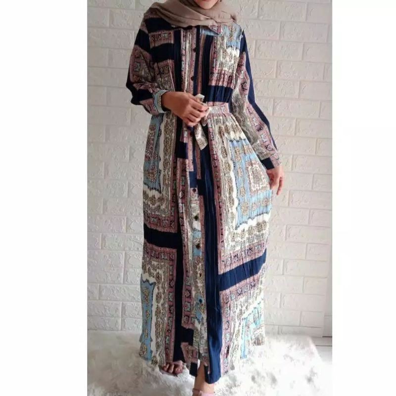 dress plisket Bangkok, dress import, dress plisket, dress etnik, dress diskon, 12.12