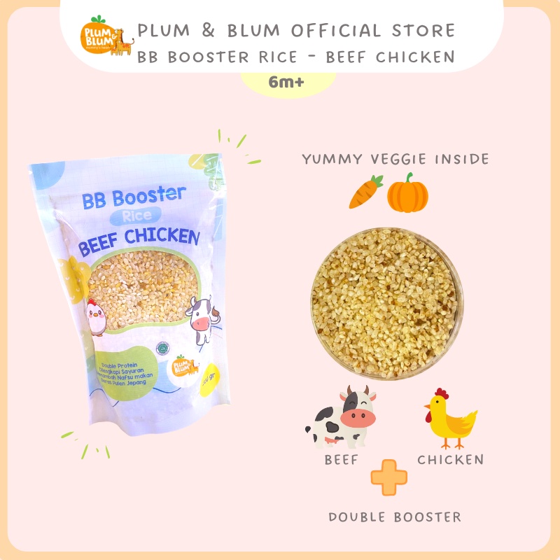 Plum &amp; Blum Beras MPASI BB Booster 200 g / Plum and Blum Beef Chicken Tuna Cheese / Beras Pulen Jepang / 6 bulan+