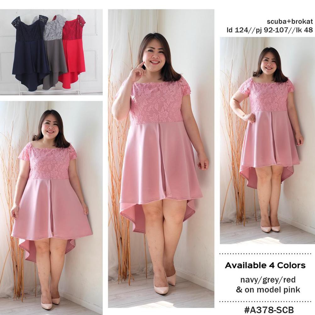 Hanbai - Dress Brokat Layer Jumbo 378