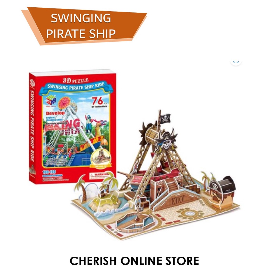 3D Puzzle SWINGING PIRATE SHIP Koleksi Mainan DIY B368-14