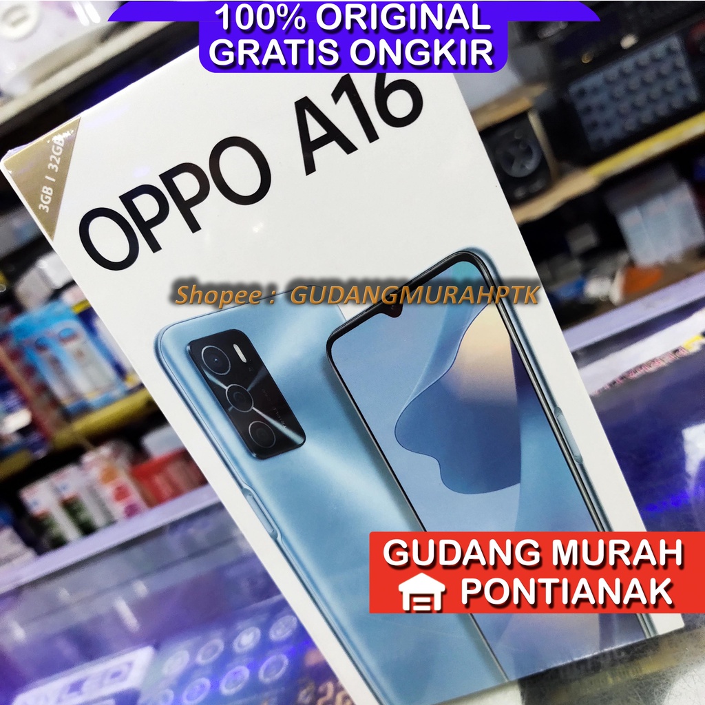 OPPO A16 3 GB / 32 GB GARANSI RESMI HP handphone 3/32