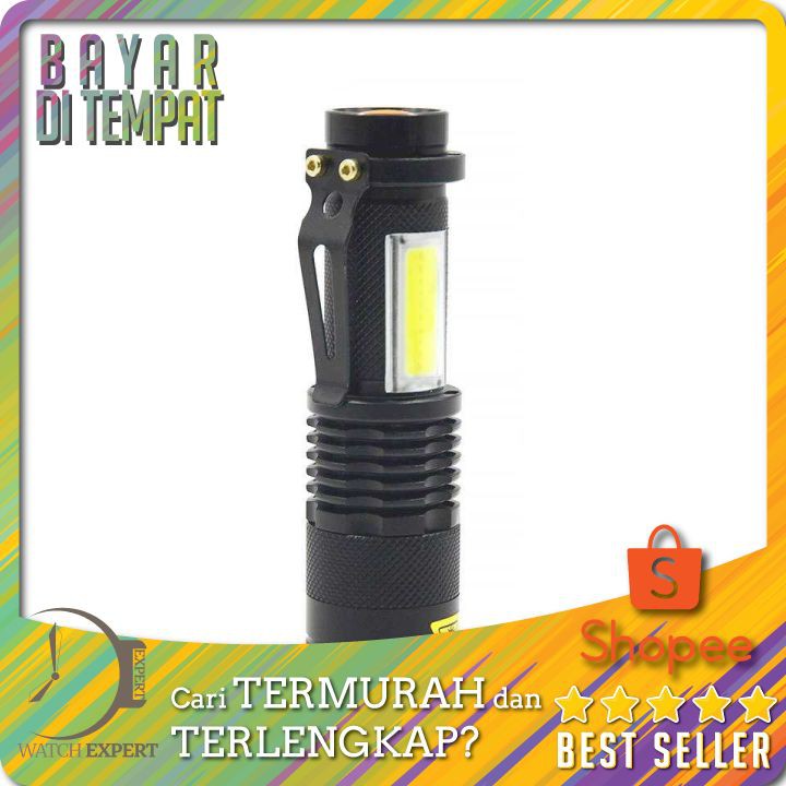 TERMURAH COB Senter LED 3800 Lumens Waaterproof Pocketman Zoomable