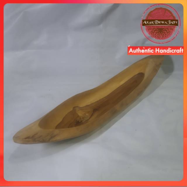 Miniatur perahu kayu jati alami