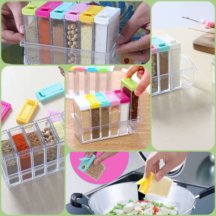 

rak bumbu dapur tempat bagus bening indah 6 in 1