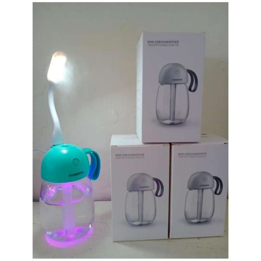 Diffuser Oil / Humidifier / Aroma Terapi - Desain Botol LED Colour 300mL -BIRU