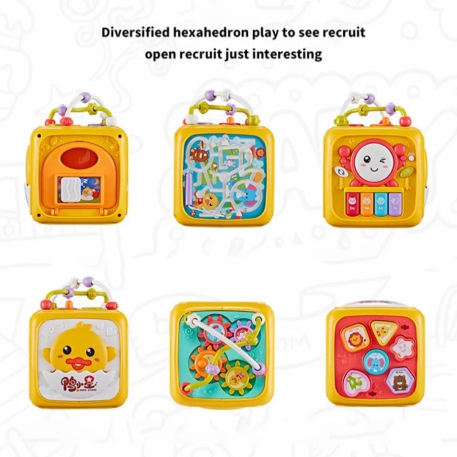 Mainan Edukasi Bayi Anak busy box wisdom 6in1 BLOCK MUSIC CUBE