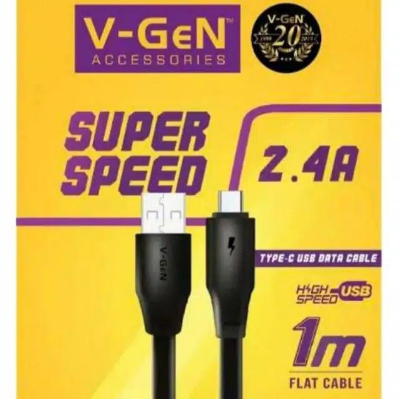 Kabel Data Usb V-gen Super Fast Charging Type C Ori V-gen