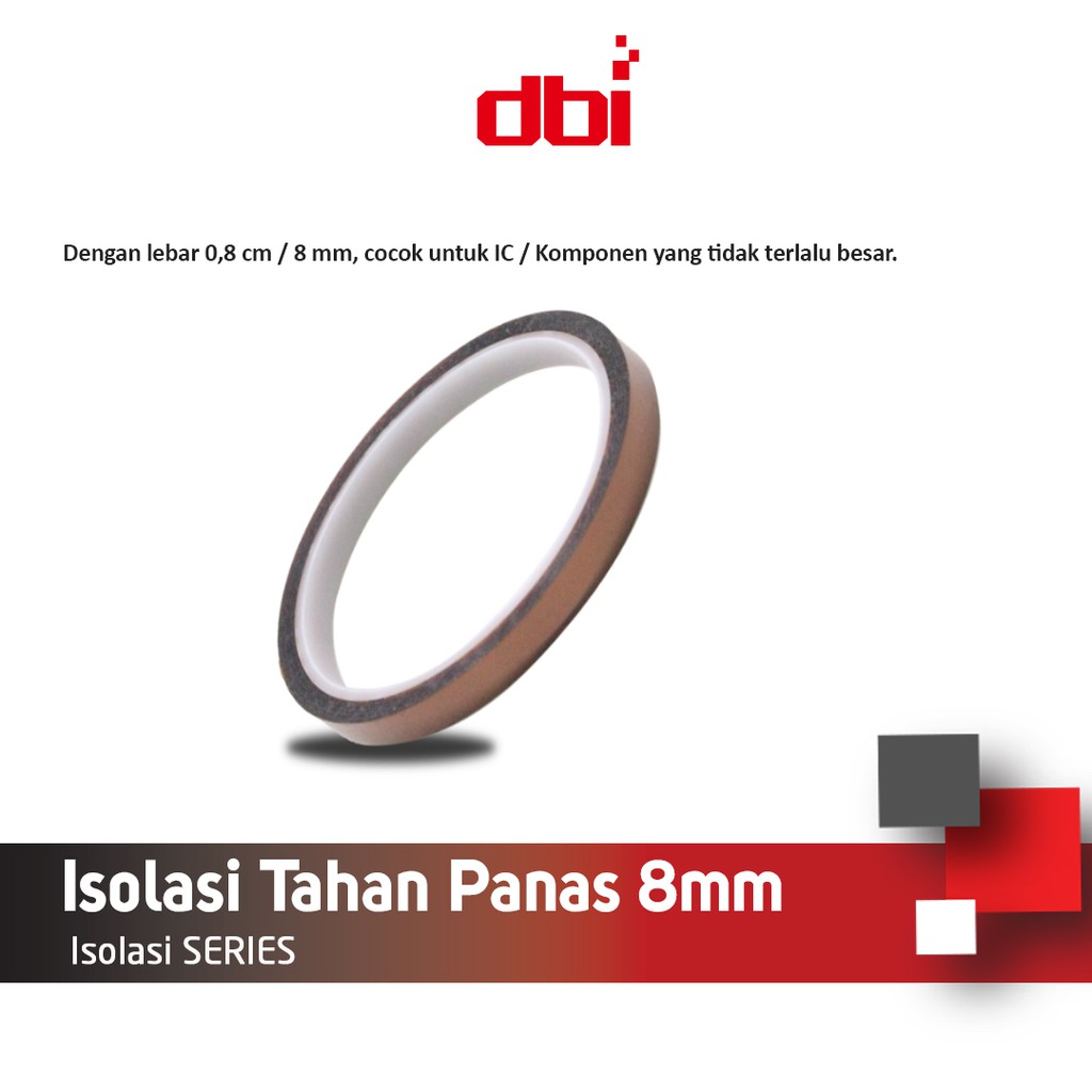 Isolasi Tahan Panas Kapton Tape 8mm