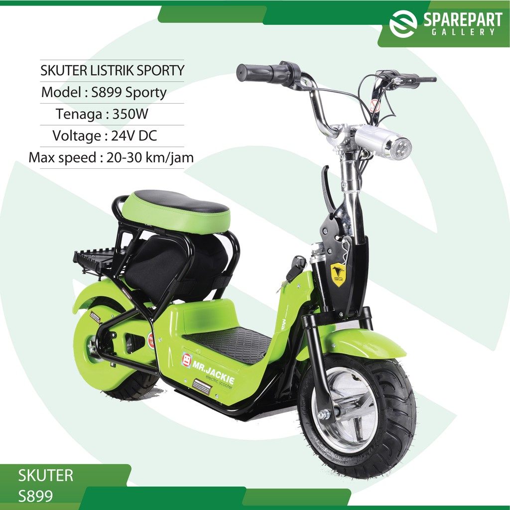 Skuter listrik  mr  jackie  s899  sporty hijau Shopee Indonesia