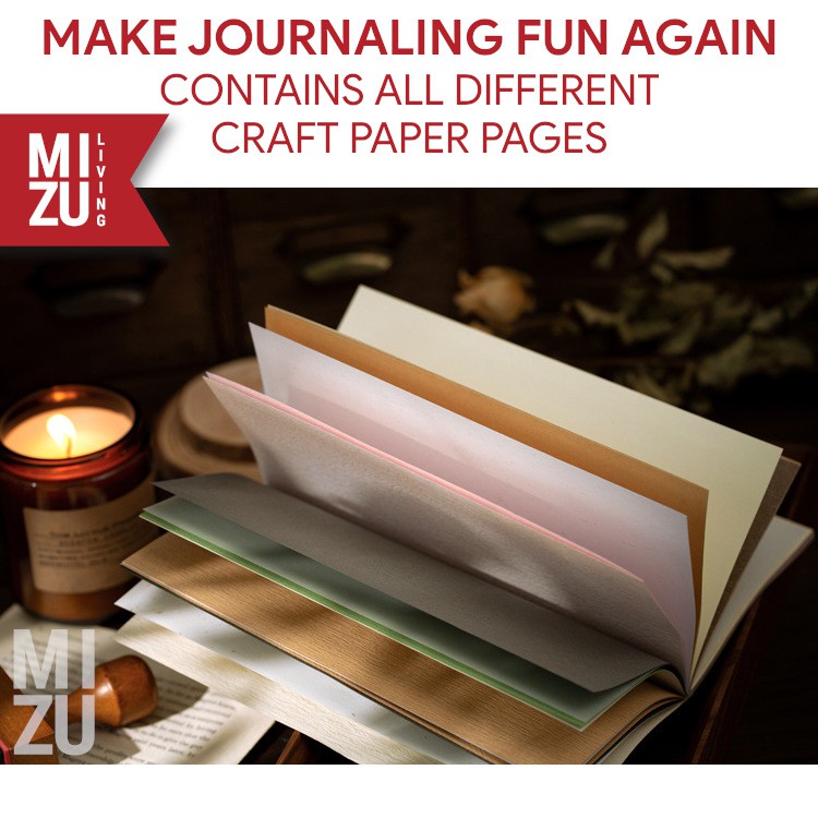 MIZU SHIKISAI Travelers Notebook Insert Buku Craft Paper Decoration Notebook