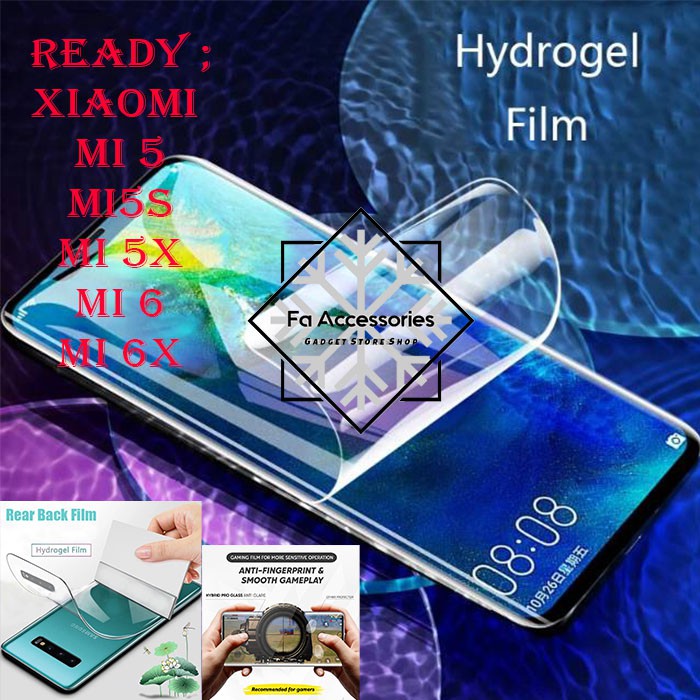 FA ANTI GORES JELLY HYDROGEL XIAOMI MI A1 MIA1 5 MI5S MI5X MI6 MI6X FULL SCREEN PROTECTOR SHOCK5S 5X 6 6X