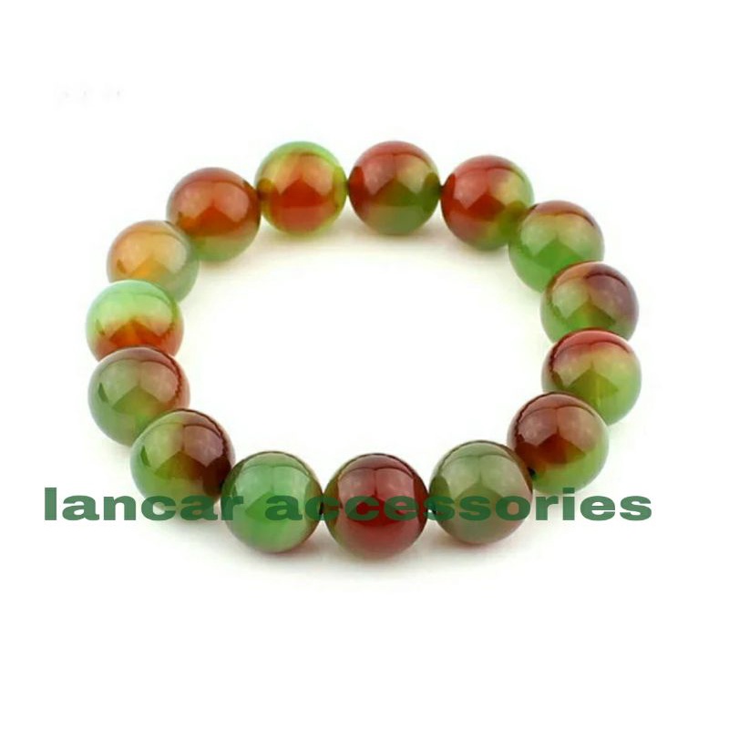 COD✅ Gelang Batu Akik Endong Panca Warna Asli Natural 10 mm