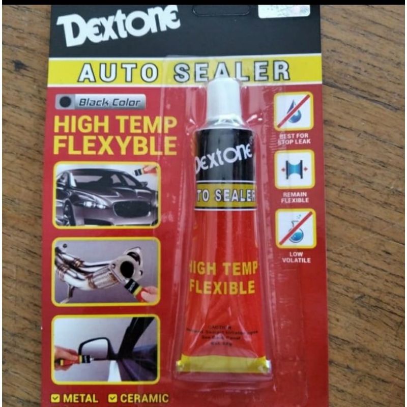 AUTO SEALER LEM DEXTONE SILICONE PEREKAT  SEALANT SAMBUNGAN PIPA KNALPOT LEM KACA RUBBER HITAM SERBA