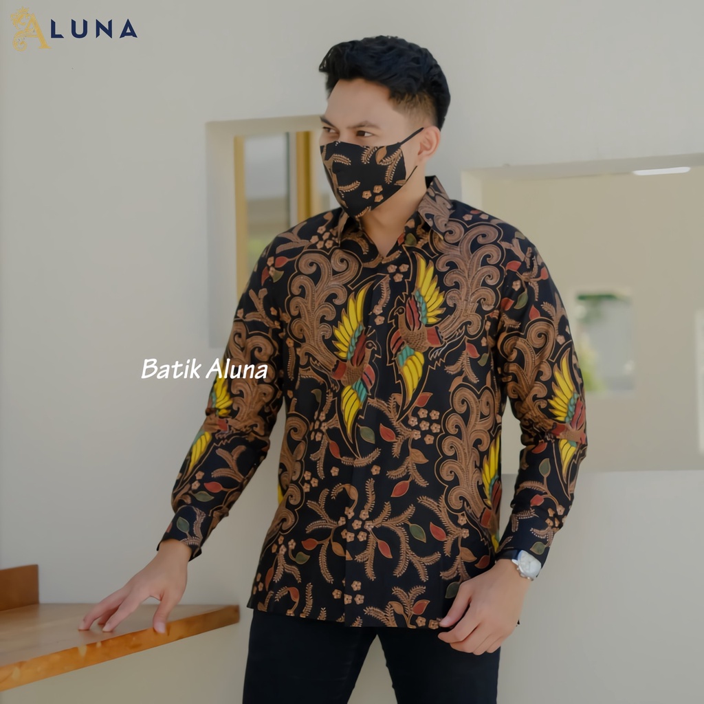 KEMEJA BATIK PRIA LENGAN PANJANG PREMIUM REGULAR MODERN BATIK ALUNA PCW 064