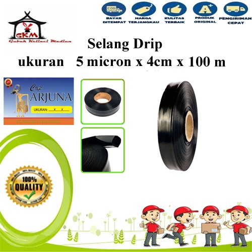 SELANG DRIP ARJUNA HITAM 5 MICRON X 4CM X 100 METER