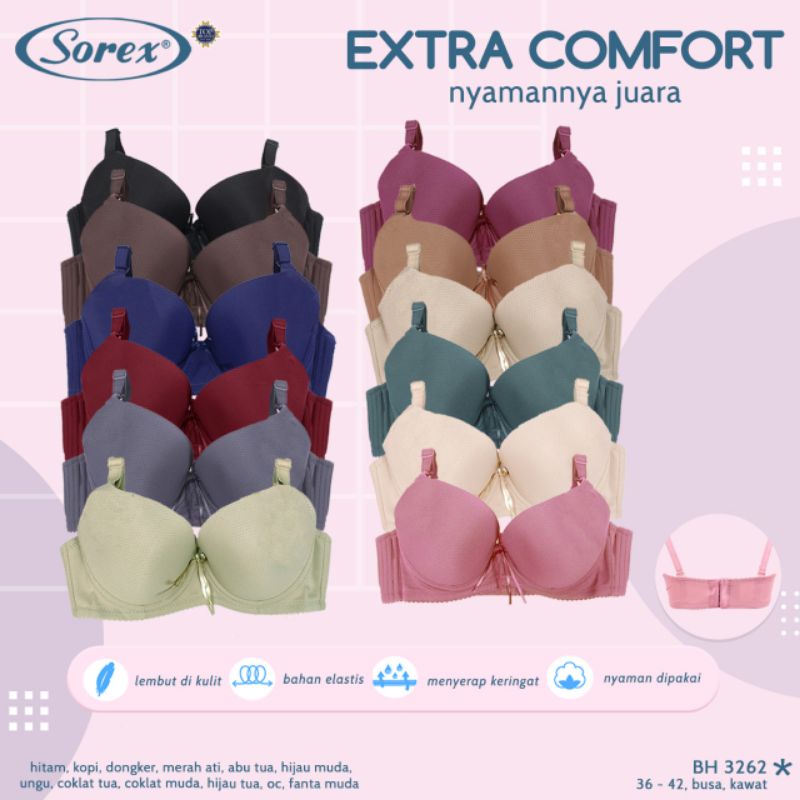 Grosir/ Ecer Bra sorex  3262  extra comfort dengan kawat