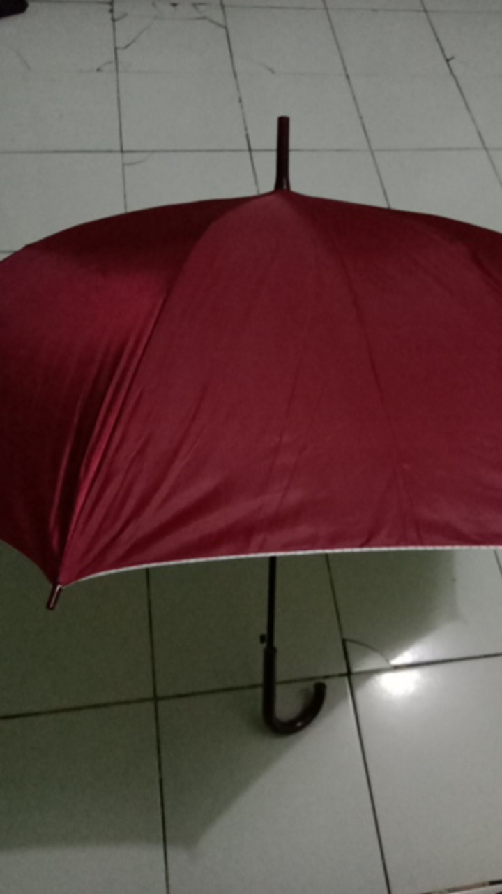 Jktumbrella / Payung Tongkat Polos / Gagang Warna / Sablon Promosi / Grc - 75008