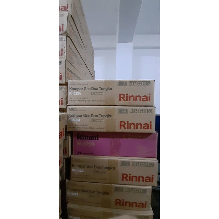 Rinnai Kompor Gas 2 Tungku Api Besar Stainless Steel RI-522A GARANSI