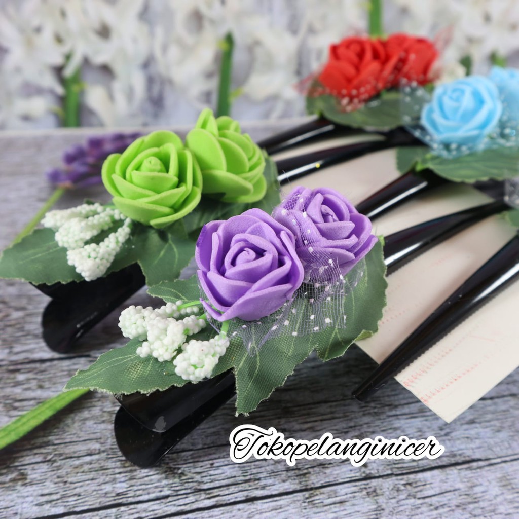 Jepit Rambut Handmade DesainBunga  / Mulut Bebek untuk Wanita BY Tokopelanginicer