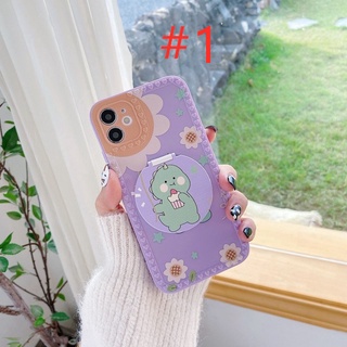 Cute Dinosaur Mirror Soft Case OPPO A9 A5 A31 A53 A33 2020 A83 A3S C1 A7 A5S A12 A11K F9 A52 A92 A57 A39 A15 A15S A16 A54 A74 VIVO Y91 Y93 Y95 Y91C Y11 Y12i Y12 Y15 Y17 Y19 S1 Pro Y83 Y81 Y50 Y30 Y30i Y20 Y20S Y12S-1