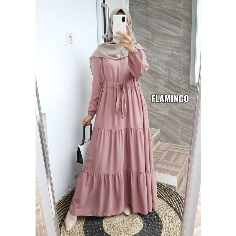 Gamis ity crepe ,Serut Susun Basic/ Gamis Polos Serut/termurah/terlaris