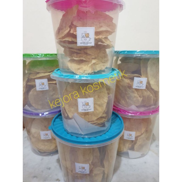 

cemilan emping manis asin gurih toples