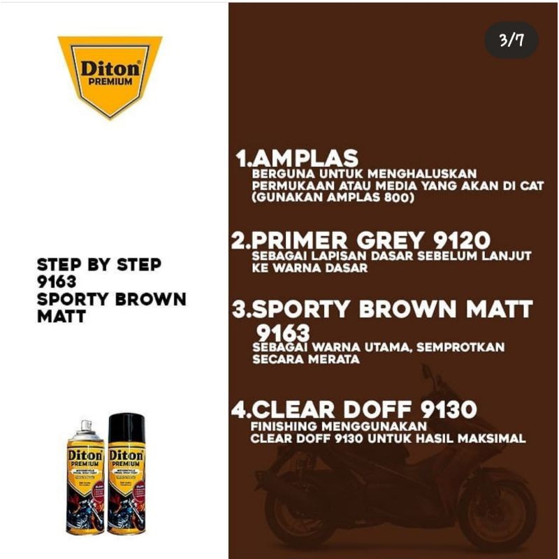 DITON PREMIUM / SPORTY BROWN MATT Y 9163 * / CAT SEMPROT WARNA YAMAHA COLORS