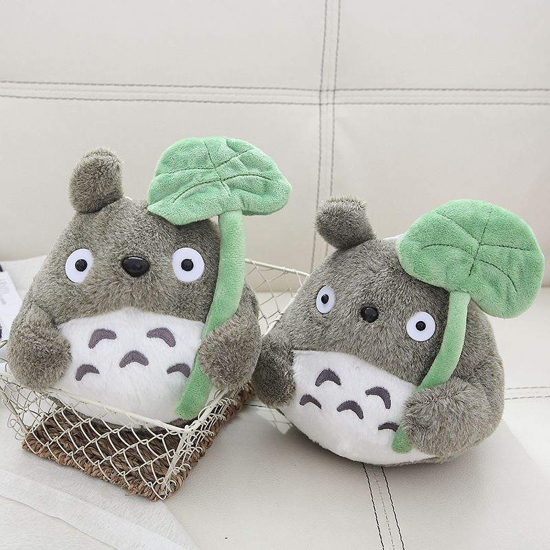 Totoro 22/30cm Dengan Daun Teratai Mainan Mewah Penambahan Mantab Untuk Kamar Tidur Ruang Tamu Atau Mobil Décor