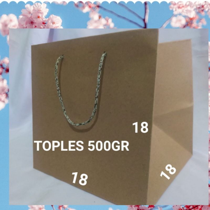

paperbag 18x18 tas kertas toples 500gr