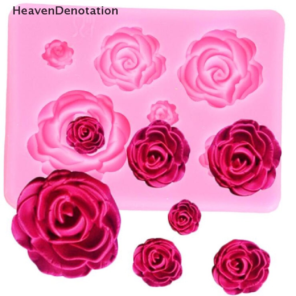 [HeavenDenotation] Rose Flower Silicone Mold Cake Decorating Tool Candy Clay Chocolate Fondant