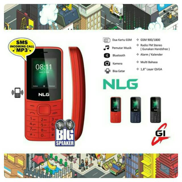 HP NLG G1 BANANA  DUAL SIM ON LAYAR 1,8 INCHI BIG SPEAKER CAMERA MP3