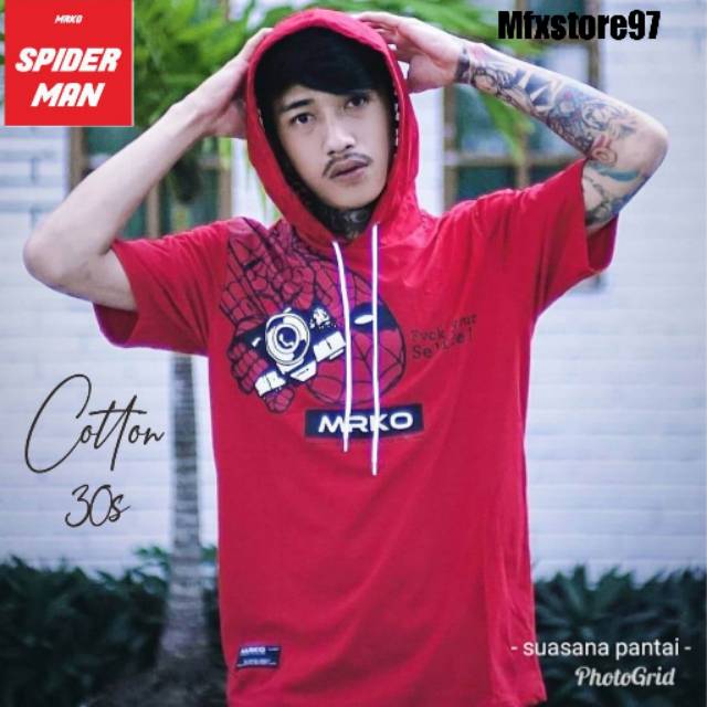 Kaos hoodie Spiderman